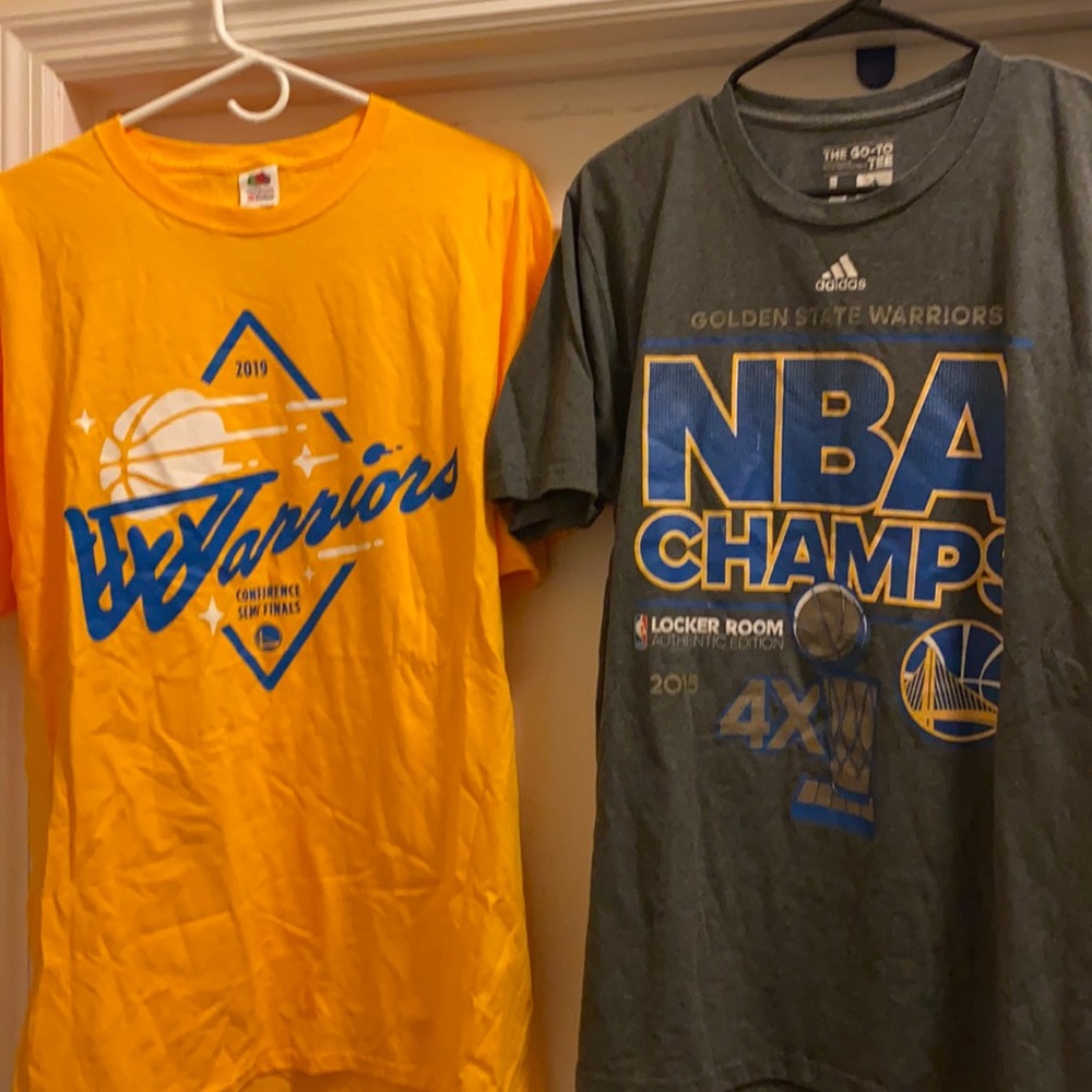 TWO GOLDEN STATE WARRIORS T-SHIRTS